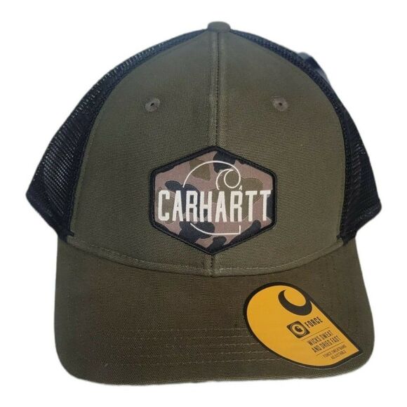 NWT Carhartt Canvas Camo Mesh-Back Hat Cap Adjustable Snapback - Picture 1 of 4